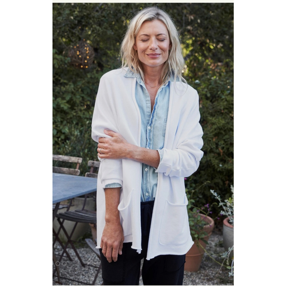 New Frank & Eileen Triple Fleece Cardigan White L - Picture 1 of 2